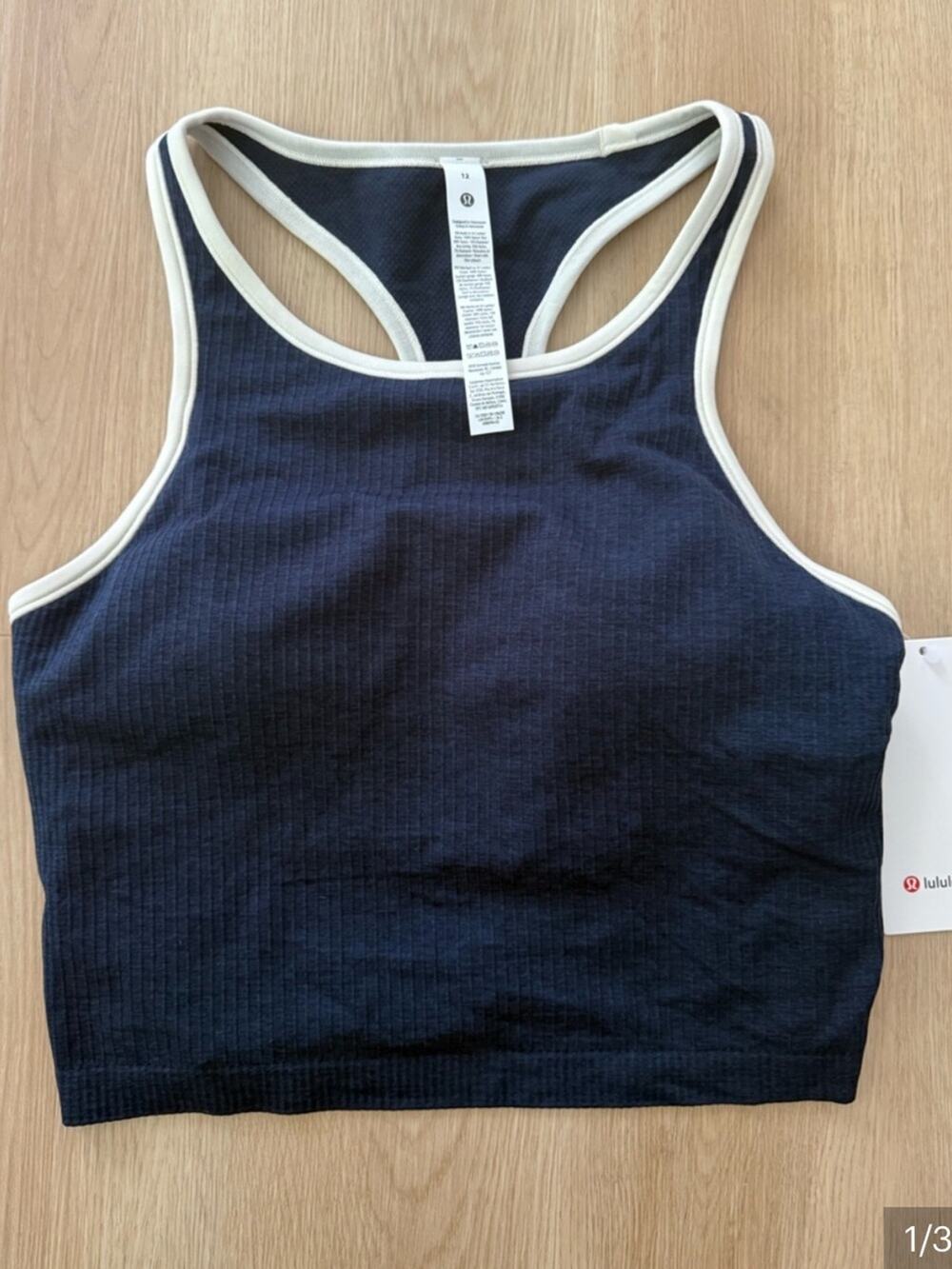 NWT Lululemon Ebb to Street Cropped Ribbed Tank *contrast size 12
